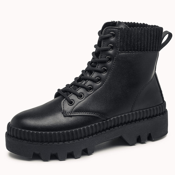 Új modell férfi bőrcsizma béléssel vagy anélkül, fekete színben