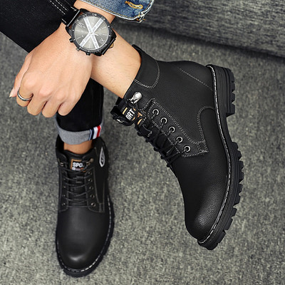 Férfi eco bőr csizma fűzővel - két modell