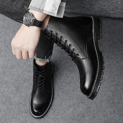 Férfi eco bőr csizma fűzővel - két modell