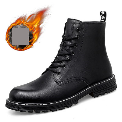 Férfi eco bőr csizma fűzővel - két modell