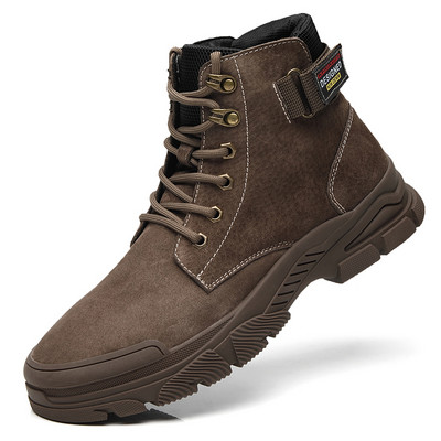 Öko velúrból készült, hétköznapi férfi csizma fűzős