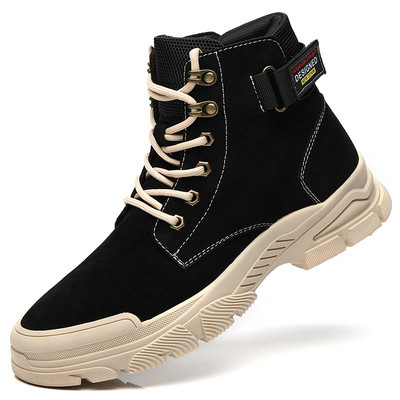 Öko velúrból készült, hétköznapi férfi csizma fűzős