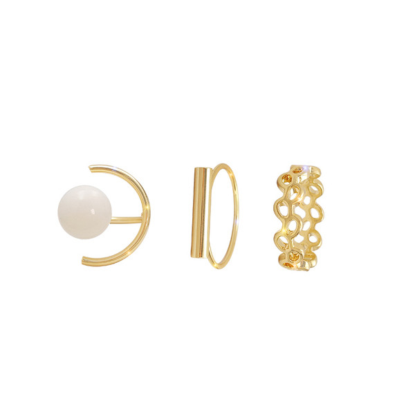 Női modern szett három gyöngyös gyűrűből