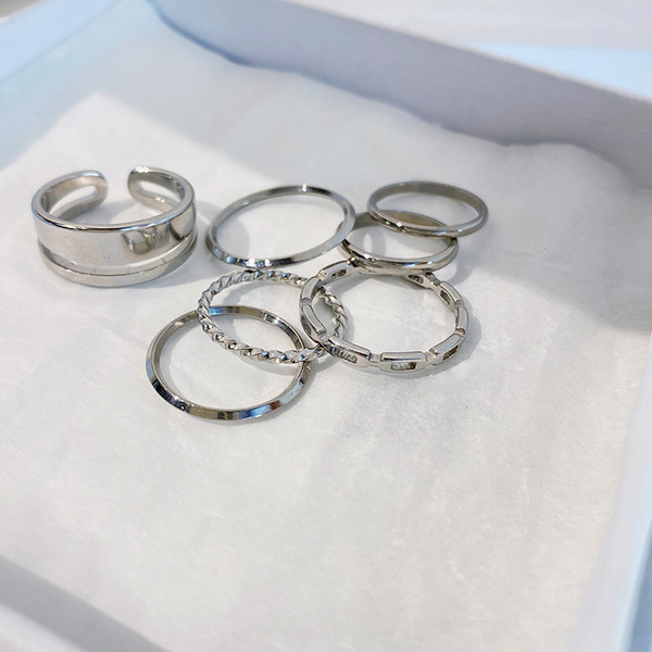 Több gyűrűből álló női szett sima modell