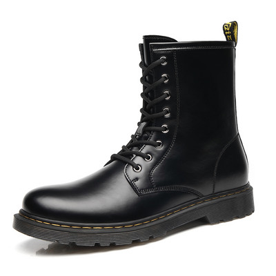 Férfi aktuális kubai csizma műbőrből, fűzővel