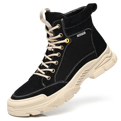 Eko bőrből készült téli férfi csizma emblémával