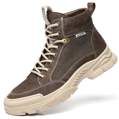 Eko bőrből készült téli férfi csizma emblémával