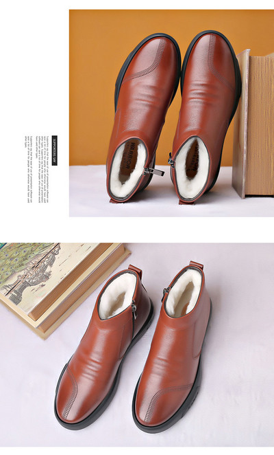 Običan model muške zimske obuće od eko kože sa mekom postavom