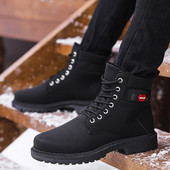 Μαύρες ανδρικές μπότες με τραχιά σόλα - διάφορα μοντέλα