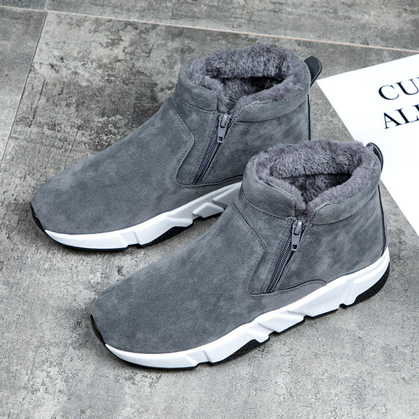 Öko velúrból készült férfi téli cipő, puha béléssel, két modellben