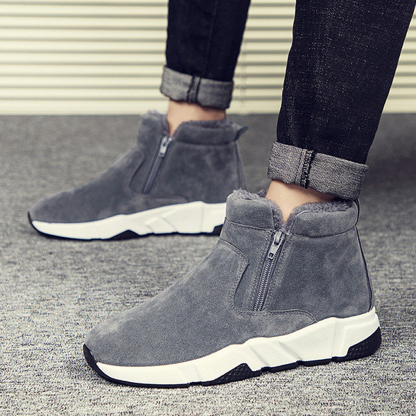 Öko velúrból készült férfi téli cipő, puha béléssel, két modellben