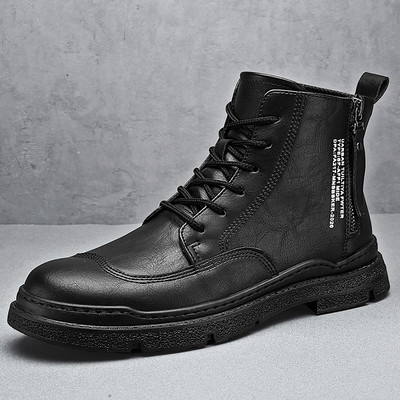 Ανδρικές χειμερινές μπότες από οικολογικό δέρμα