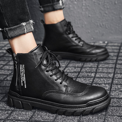 Ανδρικές χειμερινές μπότες από οικολογικό δέρμα