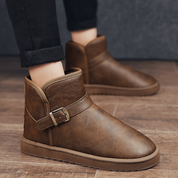 Muške čizme zaobljeni model od eko kože sa metalnom kopčom