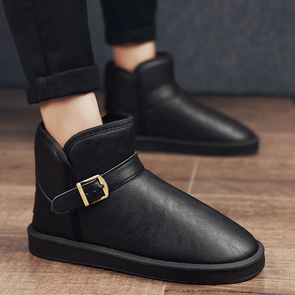 Muške čizme zaobljeni model od eko kože sa metalnom kopčom