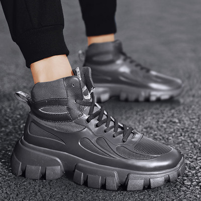 Eko bőrből és textilből készült téli csizma új modellje durva talppal