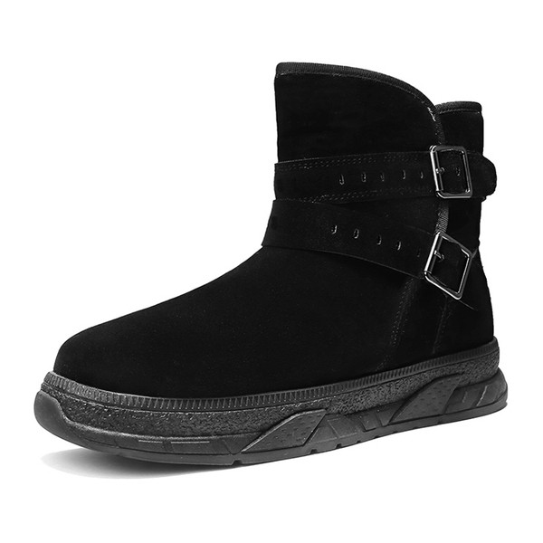 Aktuális férfi csizma öko velúrból, magas talppal és puha béléssel