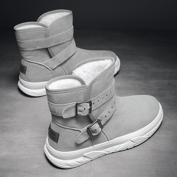 Aktuális férfi csizma öko velúrból, magas talppal és puha béléssel