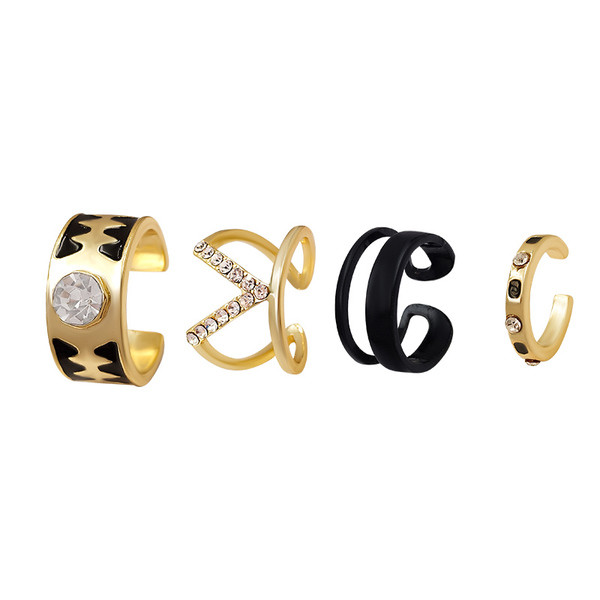 Γυναικείο κομψό σετ δαχτυλιδιών με διακοσμητικές πέτρες