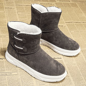 Öko velúrból készült férfi téli csizma puha béléssel és lapos talppal