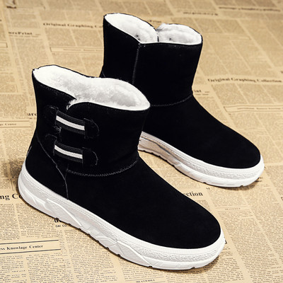 Öko velúrból készült férfi téli csizma puha béléssel és lapos talppal