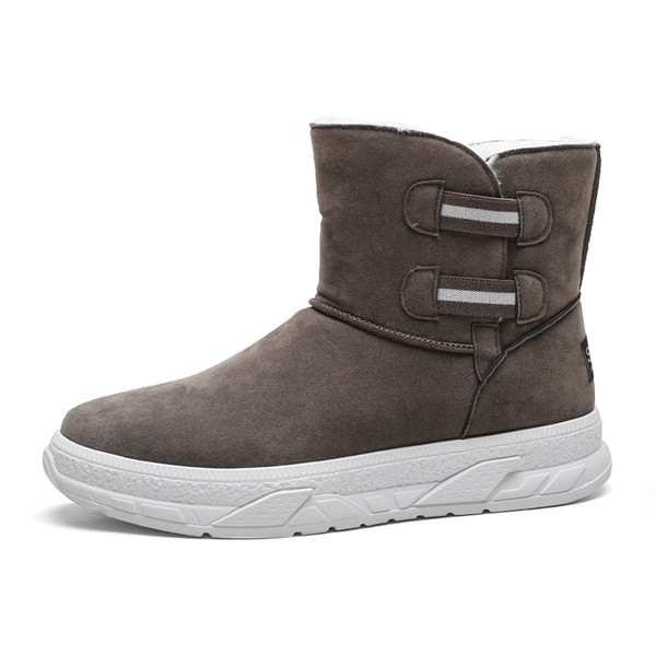 Öko velúrból készült férfi téli csizma puha béléssel és lapos talppal