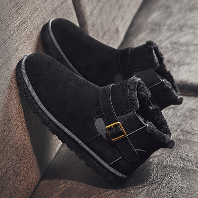 Ανδρικές casual μπότες με μαλακή επένδυση και μεταλλική αγκράφα