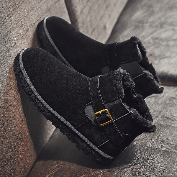 Ανδρικές casual μπότες με μαλακή επένδυση και μεταλλική αγκράφα