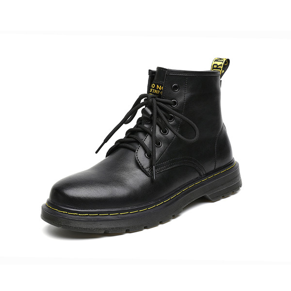 Vīriešu puszābaki no eko ādas, vienkrāsains modelis