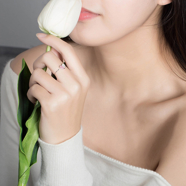 Naiste igapäevane õhuke südamega sõrmus