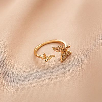 Inel de zi cu zi pentru femei cu fluturi și pietre