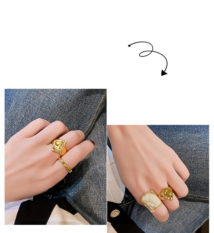 Aktuális női három gyűrűből álló szett sima modell