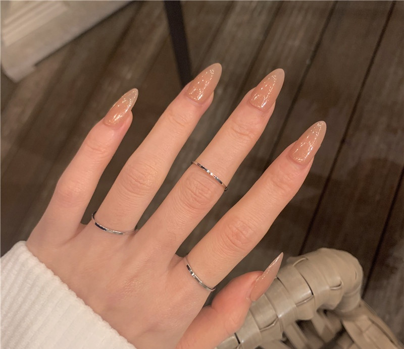 Három vékony gyűrűből álló női szett sima modell