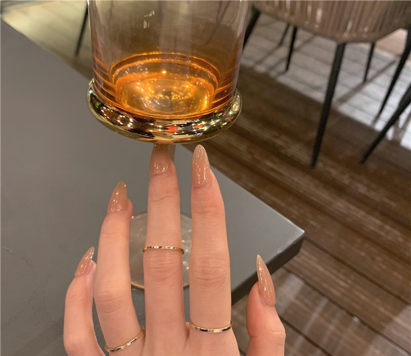 Három vékony gyűrűből álló női szett sima modell