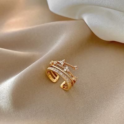 Moodne naiste lai kividega sõrmus