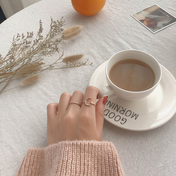 Kahe kividega naiste sõrmuse komplekt