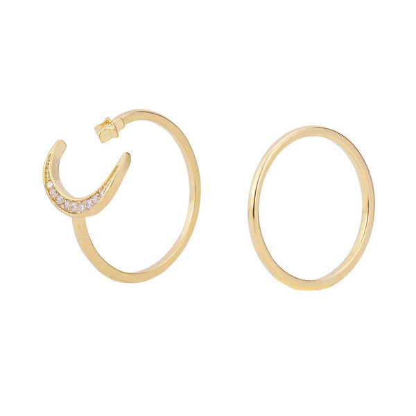 Kahe kividega naiste sõrmuse komplekt