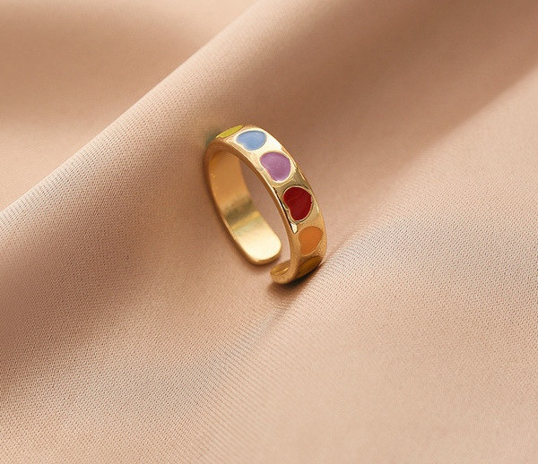 Kahe pärlitega naiste sõrmuse komplekt tavaline mudel