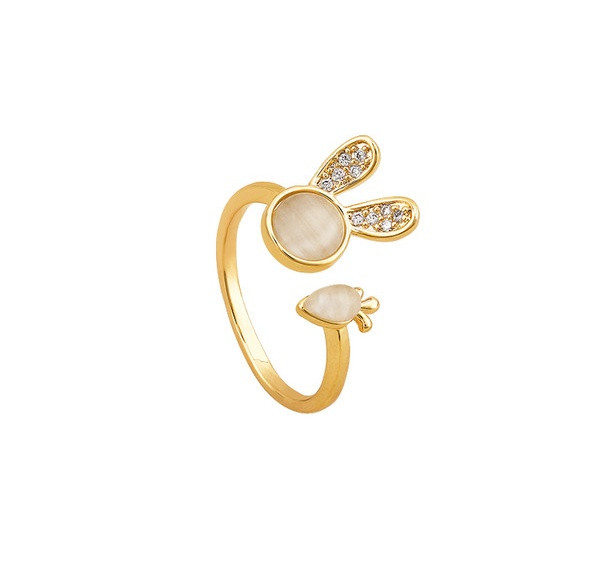 Vabaaja naiste õhuke dekoratiivkividega sõrmus