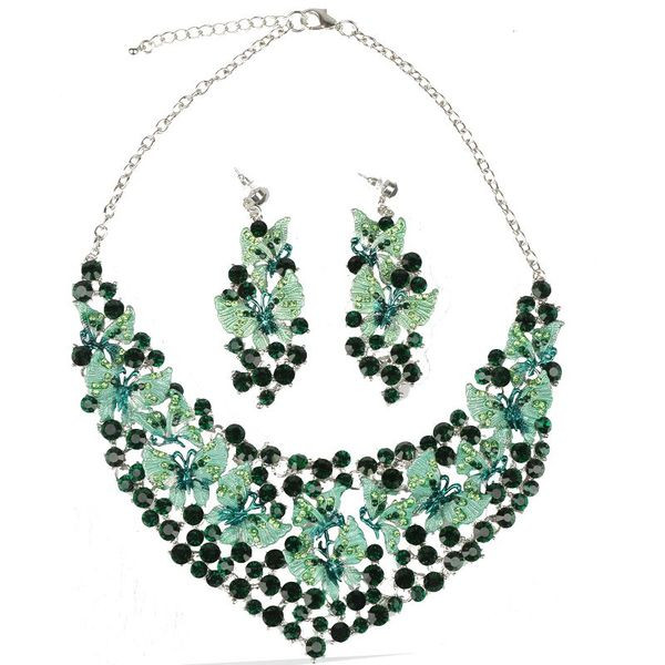 Moodne kõrvarõngaste ja kaelakee komplekt