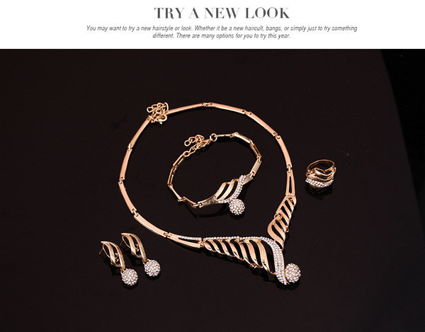 Modern nyaklánc karkötő gyűrű és fülbevaló kövekkel