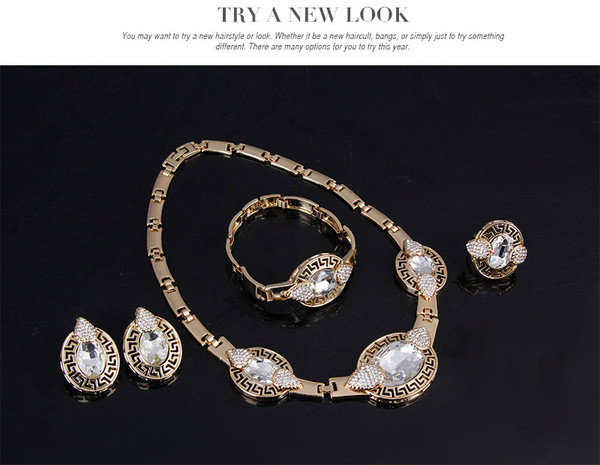 Moekas naiste komplekt sõrmuse käevõru kaelakeest ja kõrvarõngastest