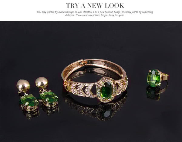 Ženski elegantni set prsten narukvica naušnice i ogrlica u dva modela