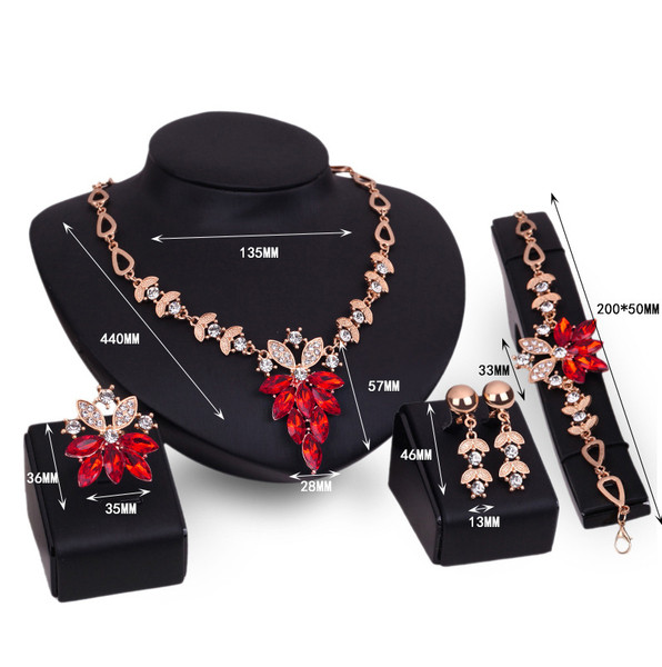 Moderan set prstena, narukvice, ogrlice i naušnica