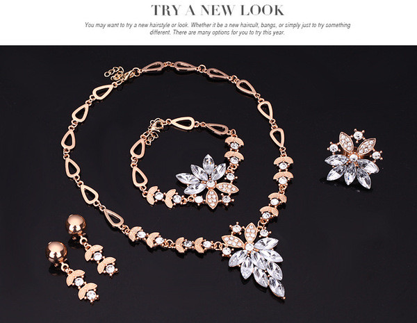 Moderan set prstena, narukvice, ogrlice i naušnica