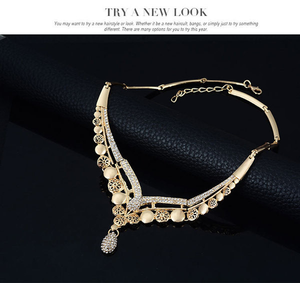 Elegantne sõrmuse käevõru kõrvarõngaste ja kaelakee komplekt