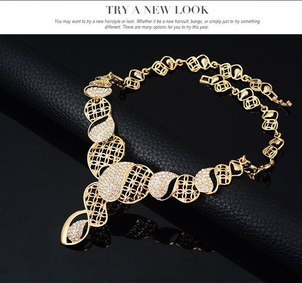 Modern gyűrűs fülbevaló karkötő és nyaklánc díszgyöngyökkel