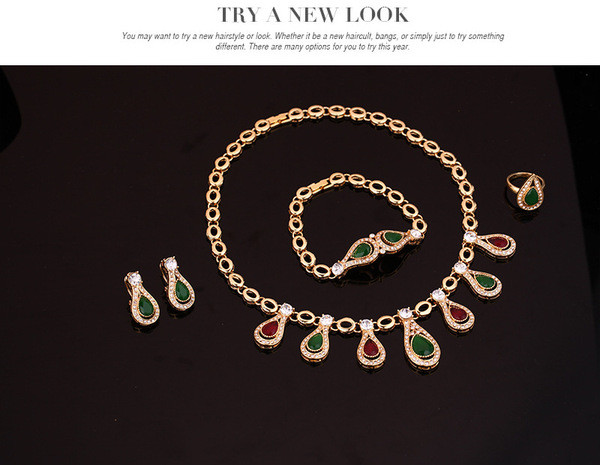 Naiste komplekt kaelakee käevõru sõrmust ja kõrvarõngaid