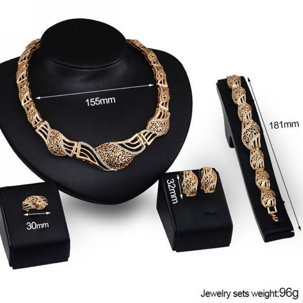 Női nyaklánc gyűrűs karkötő és fülbevaló szett