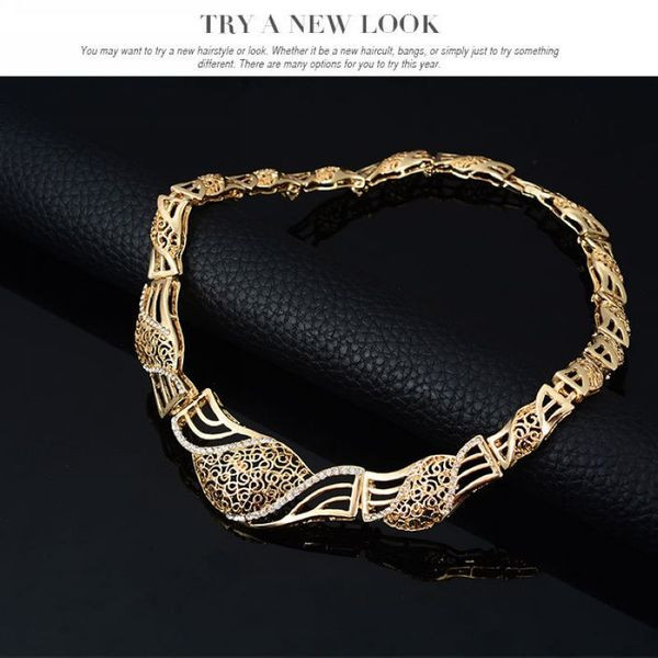 Női nyaklánc gyűrűs karkötő és fülbevaló szett